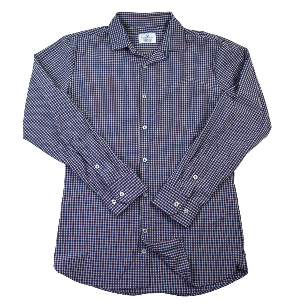 Mizzen+Main Mens X Large Trim Fit Gingham Button Down Shirt American Made